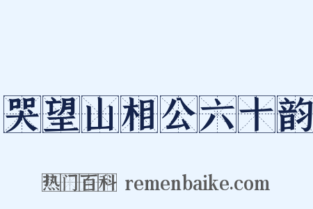 哭望山相公六十韵是什么意思的图片